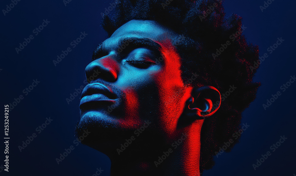 Poster explore the artistic depth in portrait photography, capturing emotion and expression through vibrant