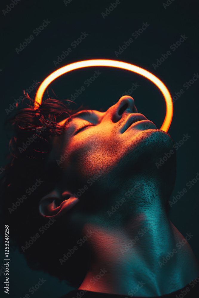 Poster exploring the intersection of light and emotion in modern portraiture: a captivating representation 