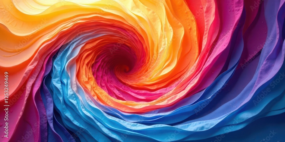 Fototapete abstract colorful swirling textile layers a vibrant vortex of hues and textures in a dynamic composi