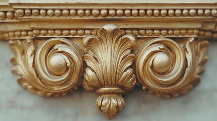 Naklejka premium Ornate golden detailing highlights skilled artistry in architectural decor