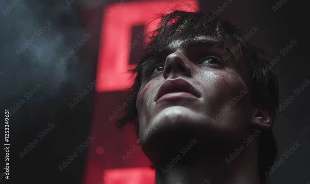 Poster a striking portrait capturing intense emotion and vulnerability: discover the intricate details and 