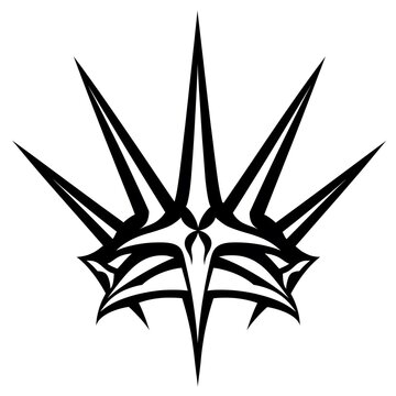 Tribal star crown decal illustration with pointed spikes abstract geometric modern minimalist design symbolic emblem vinyl wall sticker vector artwork