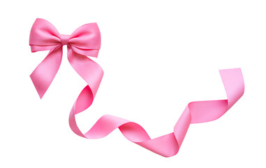 Luxurious of pink tied silk,satin ribbon bow elements with fabric delicate texture for decoration...