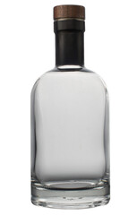 empty whiskey glass bottle isolated