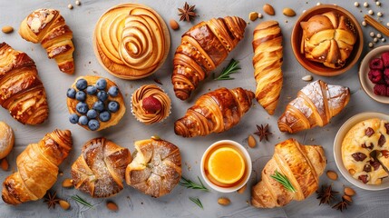 assorted freshly baked pastries