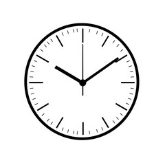 Simple Clock Face Time Modern Minimalist Wall Decal Design with Classic Black Numbers Contemporary Office Style Clean Lines