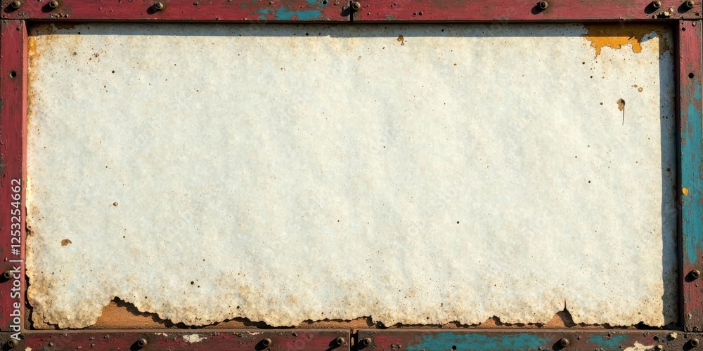 Aufkleber Rustic Weathered Frame with Blank Off-White Surface Perfect for Vintage or Retro Design Projects