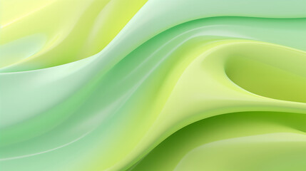Fototapeta premium Abstract green and yellow flowing waves with gradient background