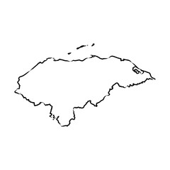 Honduras Map vector template sketch illustration