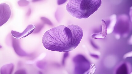 Delicate Purple Petals Falling Gently Down