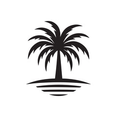 Obraz premium palm tree silhouette black and white 