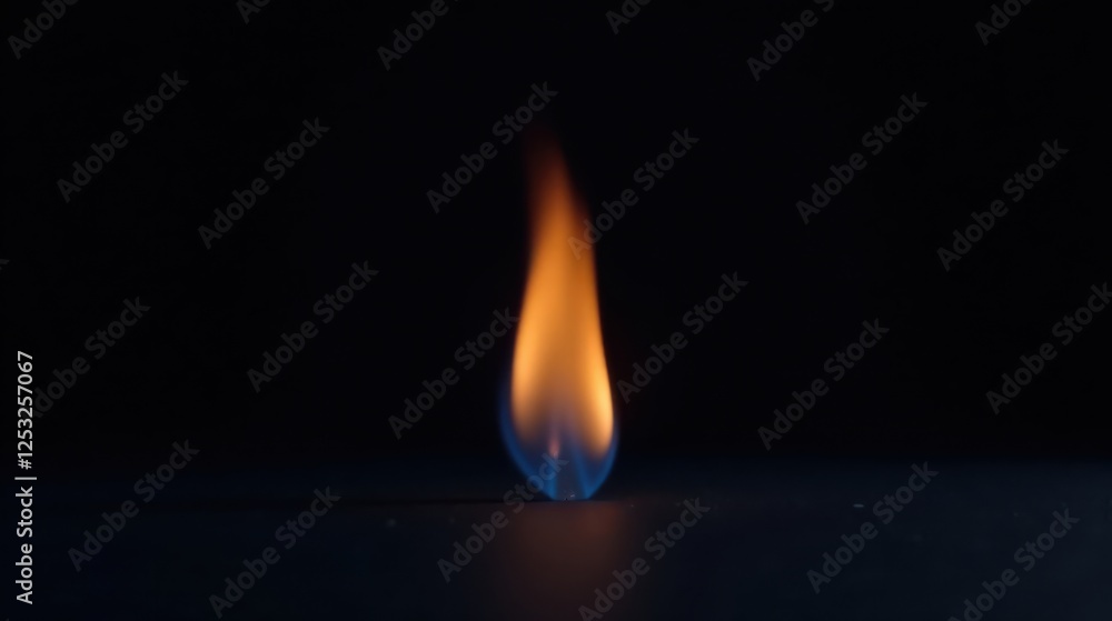Aufkleber a single flame flickers in the dark, a study in light and shadow, a visual representation of burning