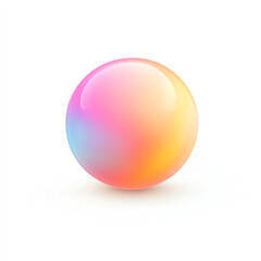 A vibrant, glossy sphere featuring a captivating blend of pastel colors, showcasing smooth surfaces and an ethereal glow. Perfect for design and creative projects.