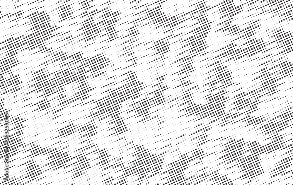 Poster Black and white dotted halftone background. Black and White Dots, Halftone effect. Gradient pattern.