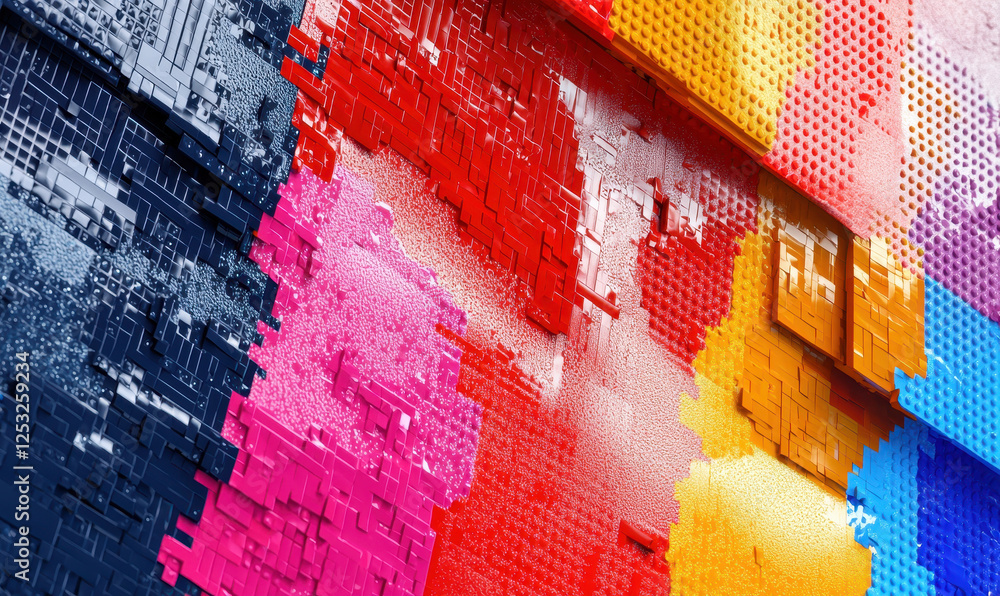 Aufkleber a vibrant exploration of textured graphic resources: abstract layers of color and design for creativ