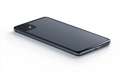 Sleek smartphone on white background, studio shot