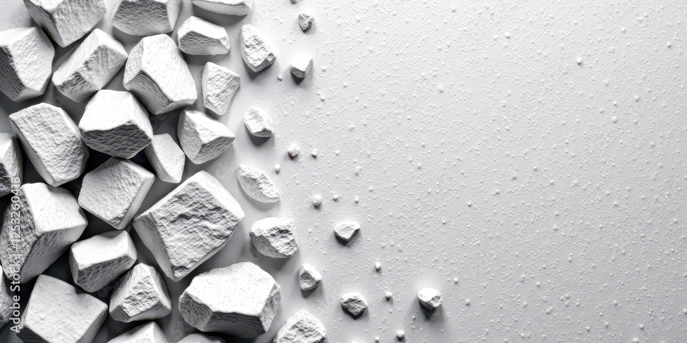 Poster abstract white rock fragmentation design with textured background