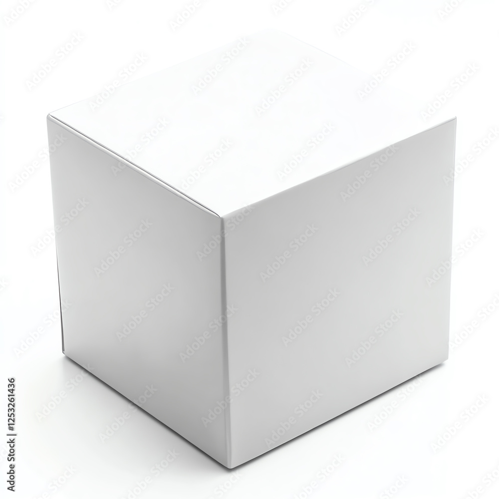 Poster a clean, minimalistic white cube on a bright background perfect for various design applications. ide