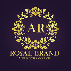 Luxury Gold Monogram Logo Design AR