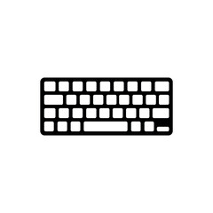 Minimalist Keyboard Icon – Simple Black and White Computer Symbol for UI & Tech Designs