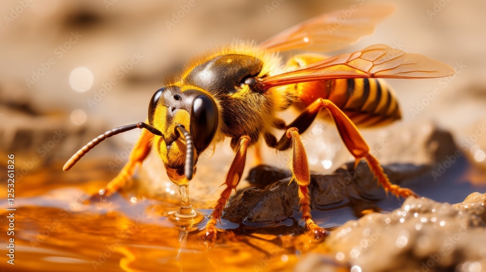 Poster intricate macro photography of insects and resin capturing textures with a clean background focus