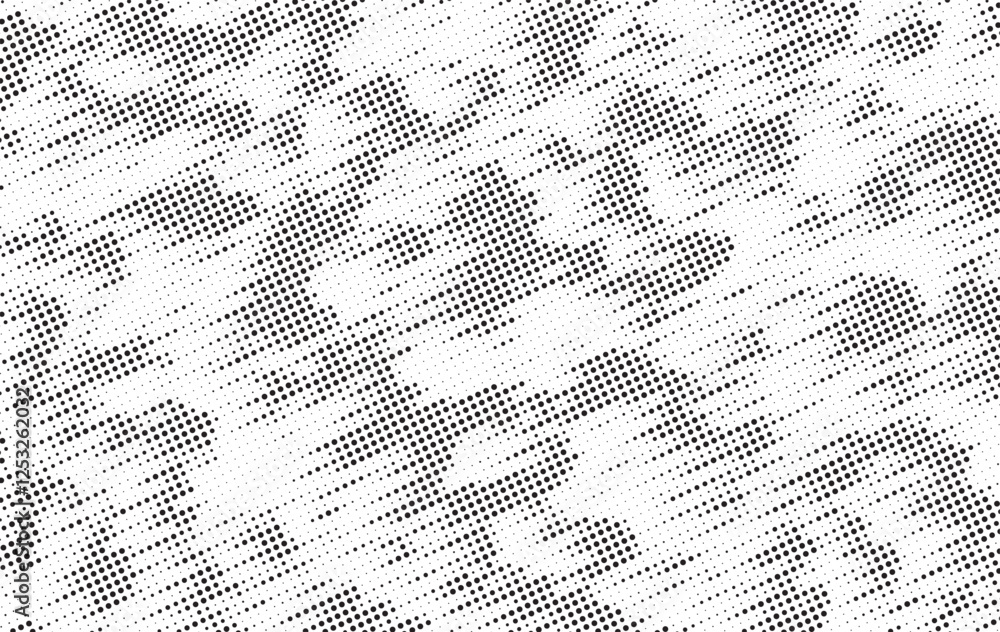 Poster black and white dots, halftone effect. gradient background. gradient halftone dots grunge background