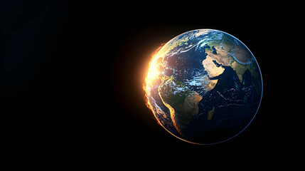 Fototapeta premium Digital Earth Sunrise Pixel Art