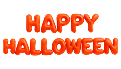 igital Rendering Of Happy Halloween Text In Balloons