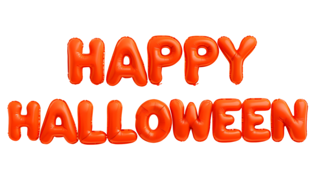 igital Rendering Of Happy Halloween Text In Balloons