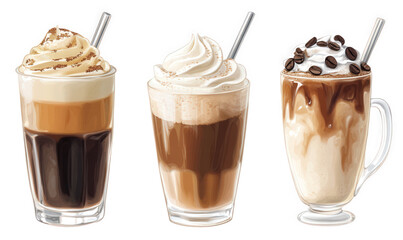 Chocolate milk tea in a glass cup