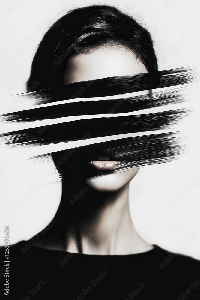 Poster Exploring the Faceless Identity: An Abstract Reflection on Emotions and the Human Condition Through Minimalistic Artistic Expression