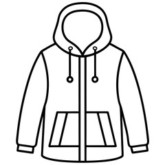 Minimalist Anorak Vector Art on White Background