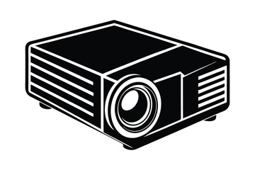 Silhouette of a projector vector art illustration2.eps