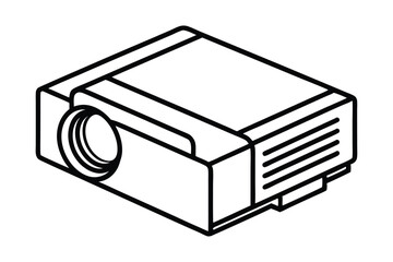 Line art drawing of a projector vector art illustration1.eps