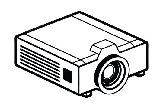 black and white projector clip art preview