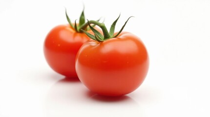 Single Fresh Cherry Tomato Isolated on White Background