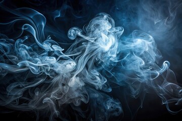 Fototapeta premium Abstract Swirling Blue and White Smoke Design, Perfect for Backgrounds and Creative Projects