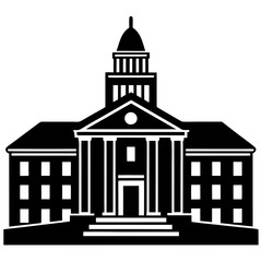 Classic Black Vector Design University Building