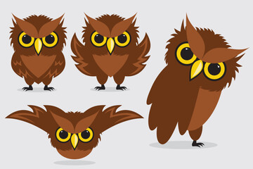 Vector collection of owl illustrations