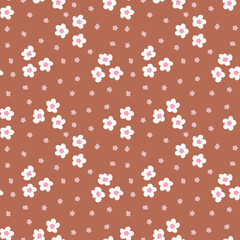 Sakura blossom springtime seamless pattern. Japanese print for tee, paper, textile and fabric. Hand drawn illustration.