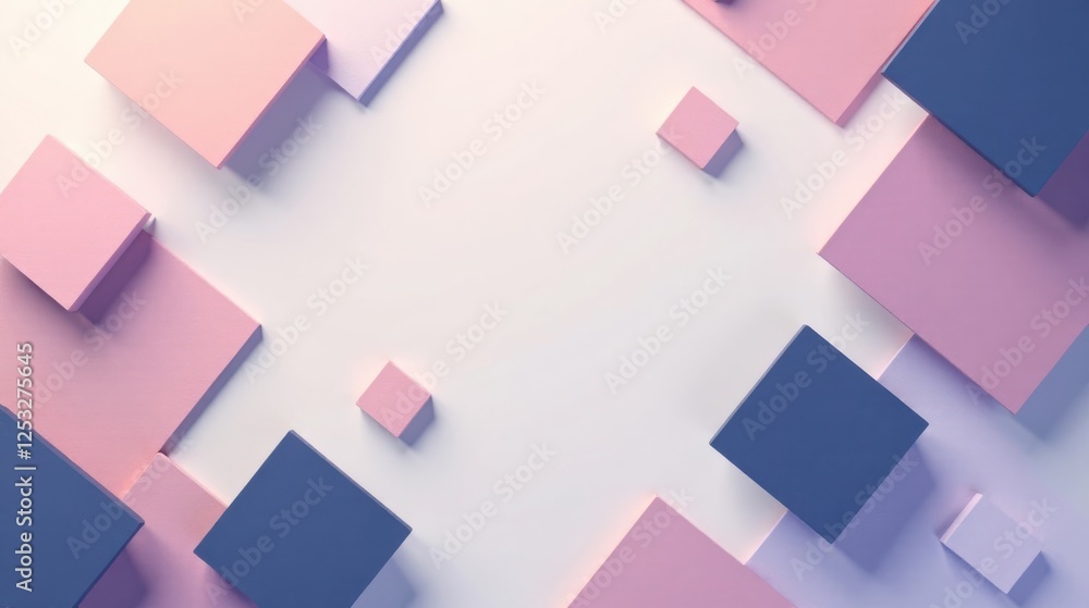 Leinwandbilder Abstract Pastel Color Blocks Arranged on a White Surface Creating a Modern Geometric Design