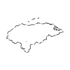 Honduras Map vector template sketch illustration