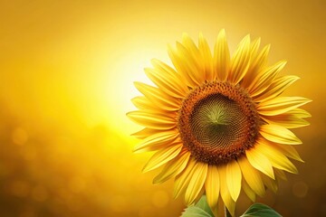Obraz premium A Vibrant Sunflower Basking in the Golden Hues of a Sunset, a Symbol of Summer's Warmth and the Joy of Nature's Splendor