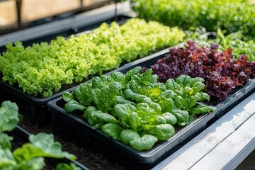 Smart farming agricultural technology and smart arm robots are harvesting hydroponics vegetables .