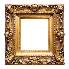 Golden historical old picture frame png