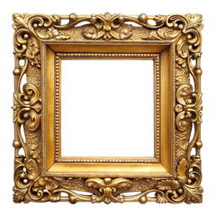 Golden historical old picture frame png