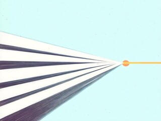 Striking Minimalist Digital Illustration: Abstract Stripes Converge on a Pale Blue Background. AI Generated
