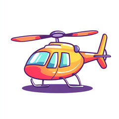 A colorful, cartoon-style helicopter illustration, showcasing its sleek design and vivid colors. Ideal for educational materials or creative projects involving aviation themes.