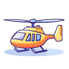 A colorful, cartoon-style helicopter illustration. This vibrant design is perfect for transport-themed projects, children's books, or educational materials about aviation.