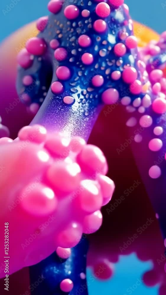 Poster colorful abstract structure with textured bubbles in a vibrant setting